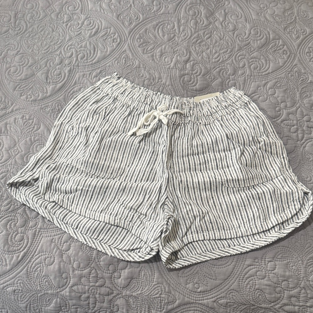 Maurices Black and White Striped Athletic Shorts